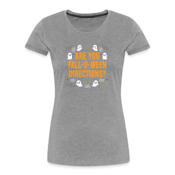 Bist du ein Herbst-O-Ween-Anleitungslehrer? Hallow - Frauen Premium Bio T-Shirt - Grau meliert - Vorne - Mia (176cm)