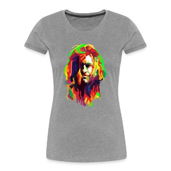 Grunge Your Life Pop Art - Women's Premium Organic T-Shirt - heather grey - Front - Mia (176cm)