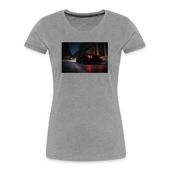 Night Sports Car on the Road - Women's Premium Organic T-Shirt - heather grey - Front - Mia (176cm)