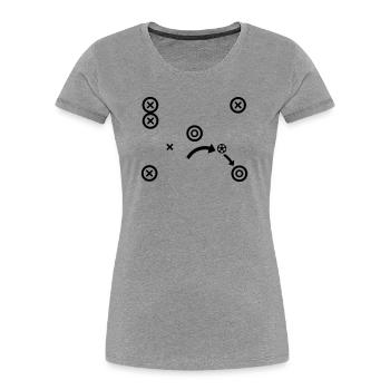Soccer Tactics Coach Strategy Vector - Women's Premium Organic T-Shirt - heather grey - Front - Mia (176cm)