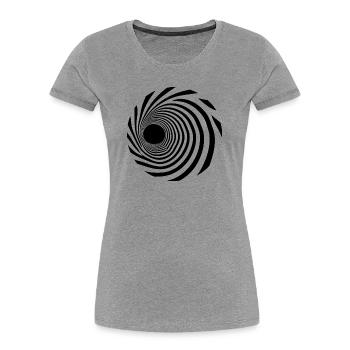 Spiral Void Pattern - Women's Premium Organic T-Shirt - heather grey - Front - Mia (176cm)
