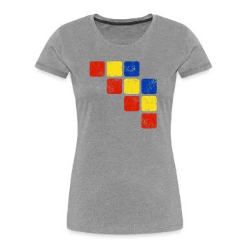 Farben Ornament Muster - Grundfarben - Frauen Premium Bio T-Shirt - Grau meliert - Vorne - Mia (176cm)
