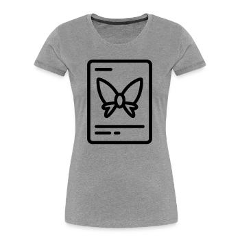 Carte jeu collection - T-shirt bio Premium Femme - gris chiné - Devant - Mia (176cm)