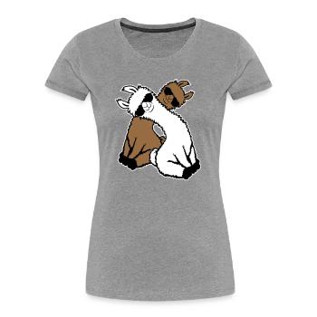 Two Llamas Pair 2 Friends Cool Sunglasses Team - Women's Premium Organic T-Shirt - heather grey - Front - Mia (176cm)