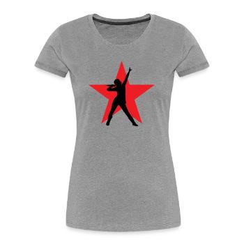 Sänger – Sänger – Lied – Gesang - Frauen Premium Bio T-Shirt - Grau meliert - Vorne - Mia (176cm)