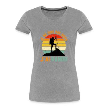 Rando Attitude: Not available, I hiked - Women's Premium Organic T-Shirt - heather grey - Front - Mia (176cm)