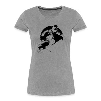 Snowboarders - Women's Premium Organic T-Shirt - heather grey - Front - Mia (176cm)