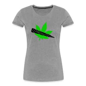 Green Leaf Silhouette Design - Women's Premium Organic T-Shirt - heather grey - Front - Mia (176cm)