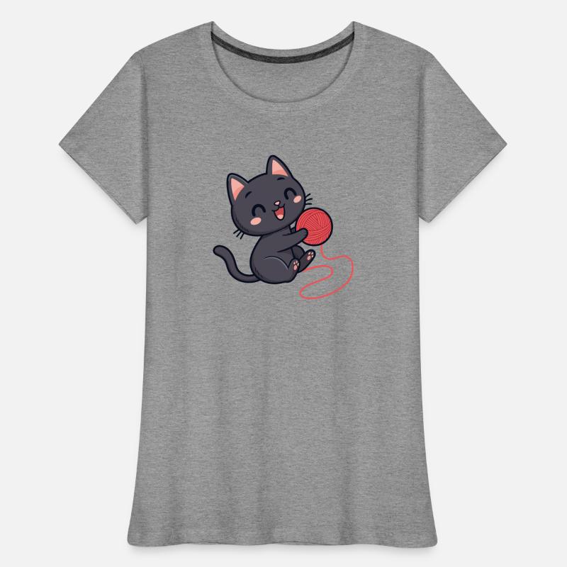 Red wool kitten soft pattern Women's Premium Organic T-Shirt