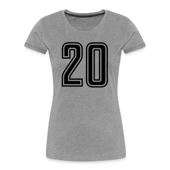 20 - T-shirt bio Premium Femme - gris chiné - Devant - Mia (176cm)