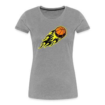 Basketball flame - Women's Premium Organic T-Shirt - heather grey - Front - Mia (176cm)