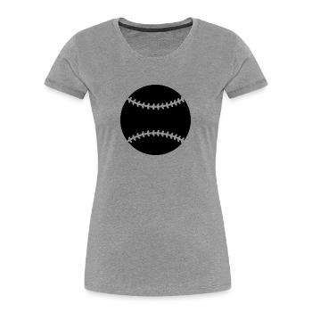 Baseball - Frauen Premium Bio T-Shirt - Grau meliert - Vorne - Mia (176cm)