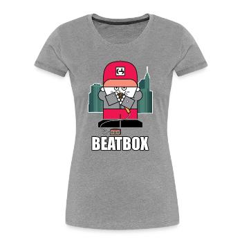Beatbox City Cartoon - Frauen Premium Bio T-Shirt - Grau meliert - Vorne - Mia (176cm)