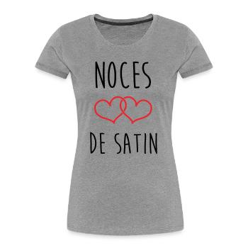 Satin Wedding 24 Years of Love - Women's Premium Organic T-Shirt - heather grey - Front - Mia (176cm)