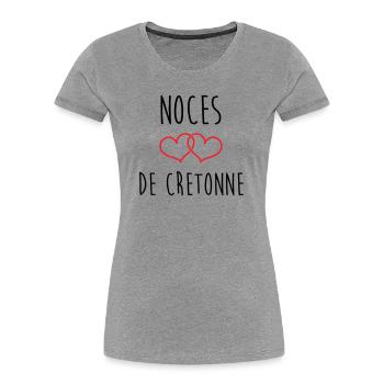 Cretonne wedding 19 years of love - Women's Premium Organic T-Shirt - heather grey - Front - Mia (176cm)