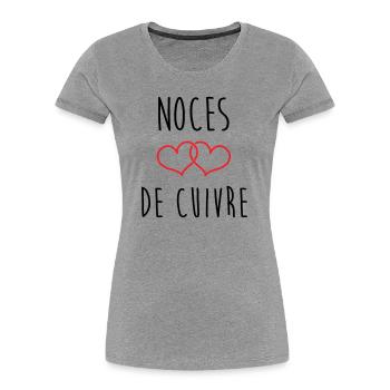 Copper Wedding 32 Years of Happiness - Women's Premium Organic T-Shirt - heather grey - Front - Mia (176cm)