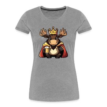 Moose Beer King - Women's Premium Organic T-Shirt - heather grey - Front - Mia (176cm)