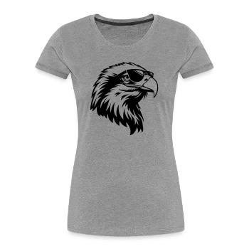 Un aigle cool avec des lunettes de soleil - T-shirt bio Premium Femme - gris chiné - Devant - Mia (176cm)