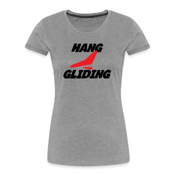 Insigne Hang Gliding Centered Wing - T-shirt bio Premium Femme - gris chiné - Devant - Mia (176cm)
