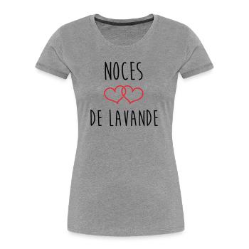 Lavender Wedding 46 Years - Women's Premium Organic T-Shirt - heather grey - Front - Mia (176cm)