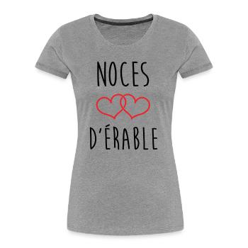 Maple Wedding, 58 years of marriage - Women's Premium Organic T-Shirt - heather grey - Front - Mia (176cm)