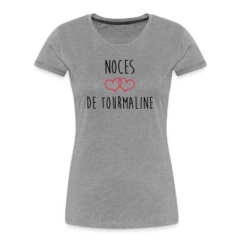 Tourmaline Wedding 52 years of marriage - Women's Premium Organic T-Shirt - heather grey - Front - Mia (176cm)