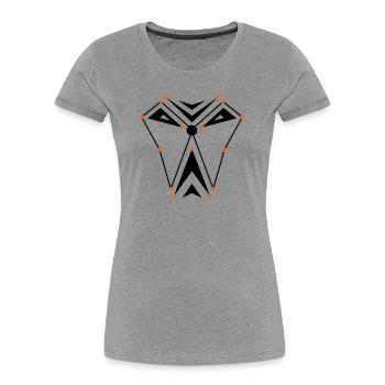 Alien Skull - Women's Premium Organic T-Shirt - heather grey - Front - Mia (176cm)