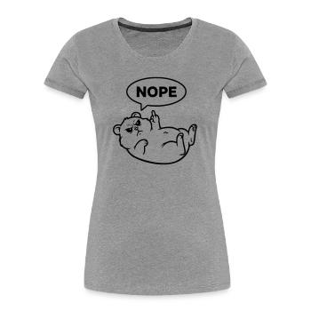Hamster Middle Finger Nope Outline - Women's Premium Organic T-Shirt - heather grey - Front - Mia (176cm)