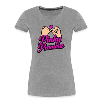 Pinky Promise Heart Promise Word of Honor Shirt - Women's Premium Organic T-Shirt - heather grey - Front - Mia (176cm)