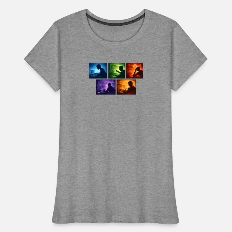 Ombre de code multi-écran T-shirt bio Premium Femme
