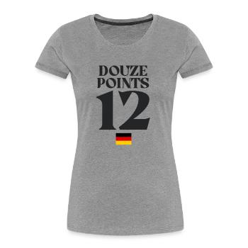 Dutzend Punkte 12 Deutschland Eurovision - Frauen Premium Bio T-Shirt - Grau meliert - Vorne - Mia (176cm)