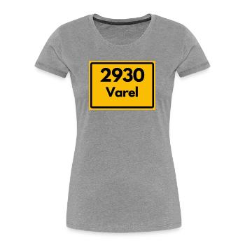ALTE POSTLEITZAHL PLZ RETRO 2930 VAREL MEER& MÜHLE - Frauen Premium Bio T-Shirt - Grau meliert - Vorne - Mia (176cm)