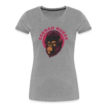 Darts Gorilla Beats Magenta - Women's Premium Organic T-Shirt - heather grey - Front - Mia (176cm)