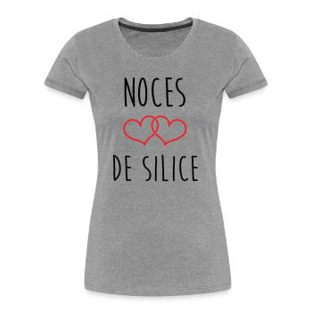 Silicas Hochzeit 77 Jahre Ehe - Frauen Premium Bio T-Shirt - Grau meliert - Vorne - Mia (176cm)