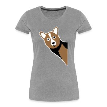 Corgi-Kuckuck – Perfekte für jeden Hundebesitzer - Frauen Premium Bio T-Shirt - Grau meliert - Vorne - Mia (176cm)