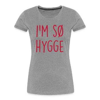 Hygge Denmark Dänemark - Frauen Premium Bio T-Shirt - Grau meliert - Vorne - Mia (176cm)