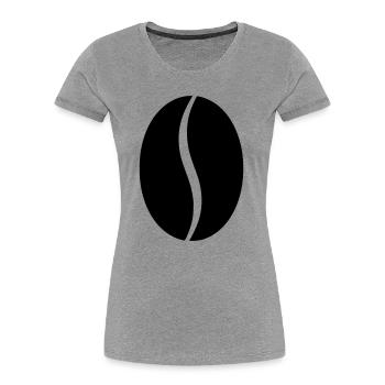 Kaffeebohne Bohne Silhouette - Frauen Premium Bio T-Shirt - Grau meliert - Vorne - Mia (176cm)