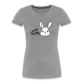 Sarkastischer Osterhase - Easter Happy Bunny - Frauen Premium Bio T-Shirt - Grau meliert - Vorne - Mia (176cm)