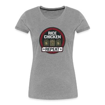 Schnittsaison Bei Reduziertem Kaloriendefizit - Frauen Premium Bio T-Shirt - Grau meliert - Vorne - Mia (176cm)