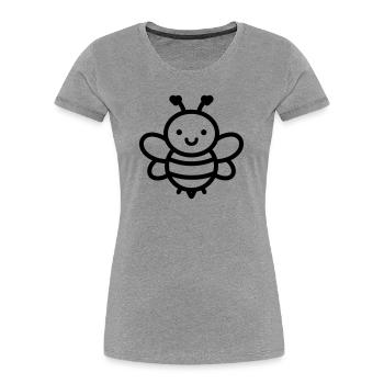 bee - Women's Premium Organic T-Shirt - heather grey - Front - Mia (176cm)