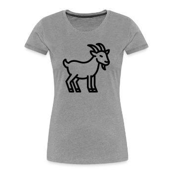 goat - Women's Premium Organic T-Shirt - heather grey - Front - Mia (176cm)