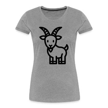 goat - Women's Premium Organic T-Shirt - heather grey - Front - Mia (176cm)