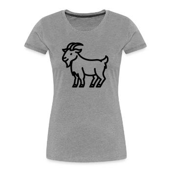 goat - Women's Premium Organic T-Shirt - heather grey - Front - Mia (176cm)
