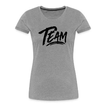 Team - Frauen Premium Bio T-Shirt - Grau meliert - Vorne - Mia (176cm)