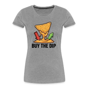 Nachos Käsedip Spruch Trading Finanz Aktien - Frauen Premium Bio T-Shirt - Grau meliert - Vorne - Mia (176cm)