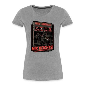 Tanken Benzin Preis Wucher - Frauen Premium Bio T-Shirt - Grau meliert - Vorne - Mia (176cm)