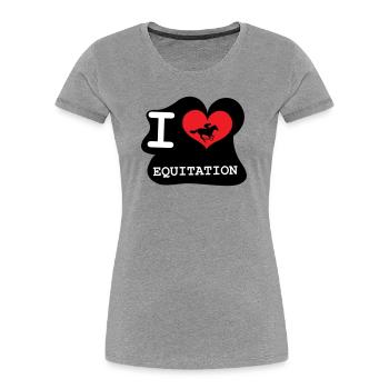 I love horseback riding: the logo of the enthusiasts - Women's Premium Organic T-Shirt - heather grey - Front - Mia (176cm)