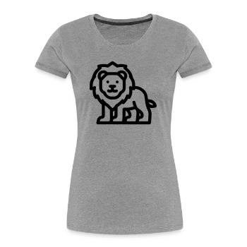 lion - Women's Premium Organic T-Shirt - heather grey - Front - Mia (176cm)
