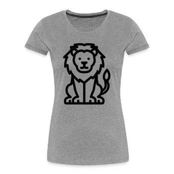 lion - Women's Premium Organic T-Shirt - heather grey - Front - Mia (176cm)