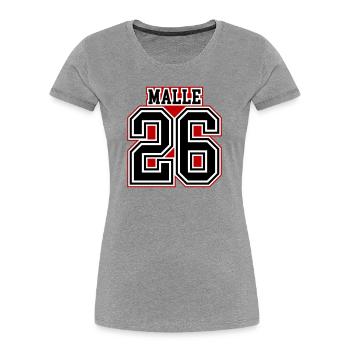 Malle 26 Trikot 2026 - Frauen Premium Bio T-Shirt - Grau meliert - Vorne - Mia (176cm)